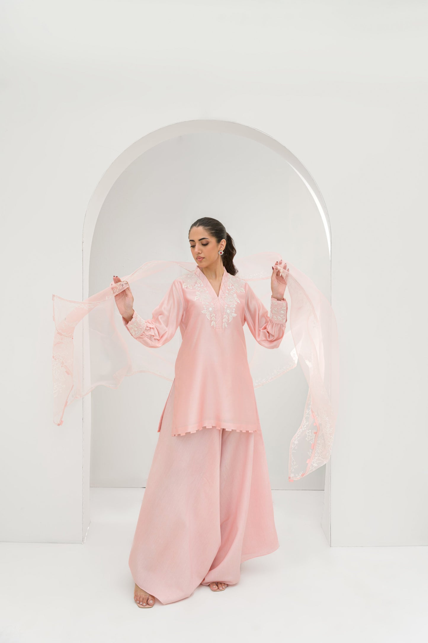 RAHA SHIRT DUPATTA WITH BOX PANTS
