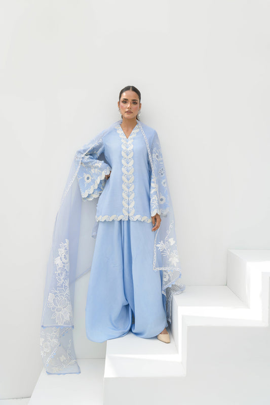 IRIS SHIRT DUPATTA WITH BOX PANTS